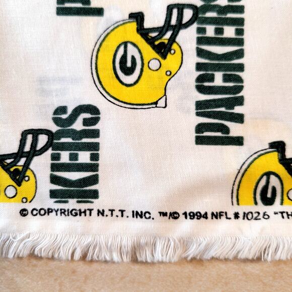 Green Bay Packers Fabric 3 Piece NFL Licensed 1994 Cotton 2yd + Remnants Vintage - Picture 8 of 16